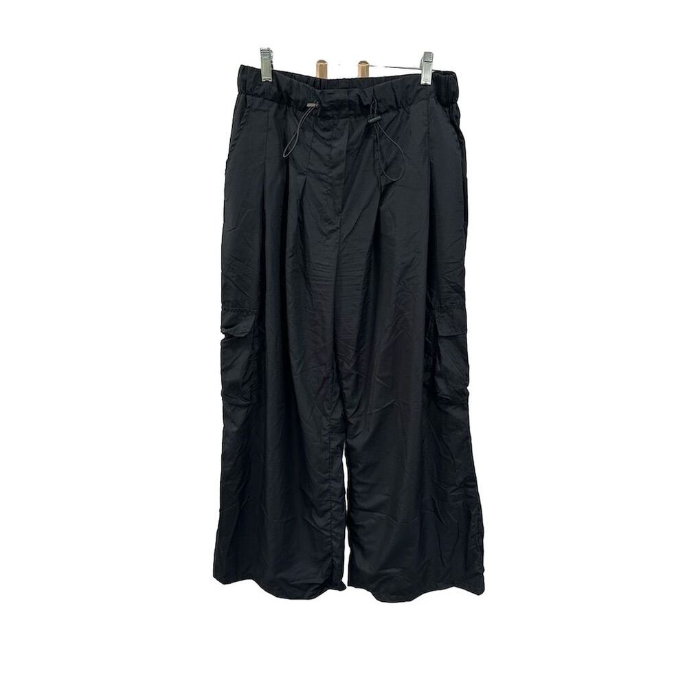 Jolie & Joy Women's‎ Black Wide-Leg Parachute Pants Size L Casual